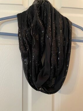 Black Embellished infinity scarf